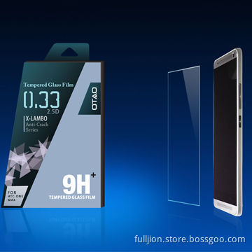 Strong adsorption 0.33mm 2.5d curved edge tempered glass screen protector for HTC ONE MAX